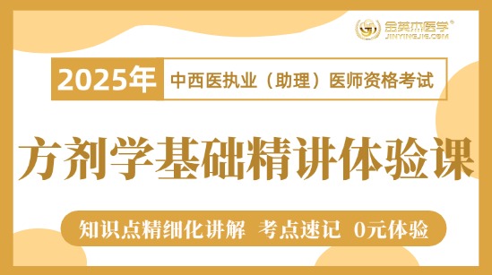 2025年中西医执业方剂学基础精讲公开课